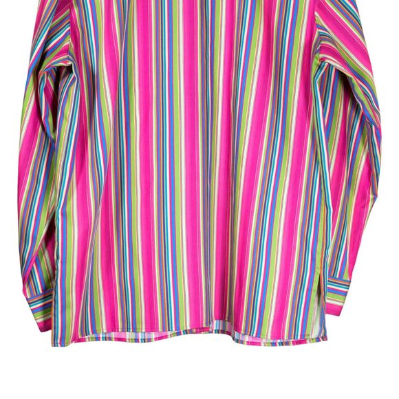 Foxcroft Women's Shirt Button Up Striped Wrinkle Free Colorful Blouse Top Size 8 - Picture 7 of 8